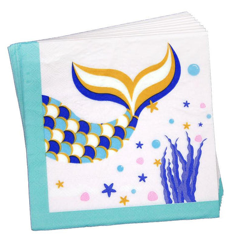 Mermaid Theme Birthday Party Tableware Package (#Type D)